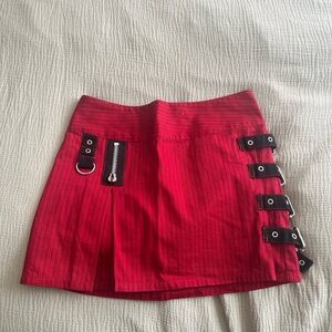 Tripp NYC Red and Black Striped Pencil Skirt